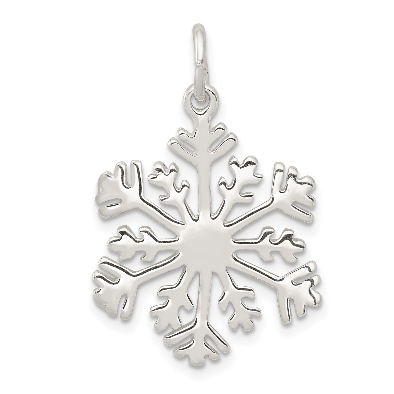 Sterling Silver Snowflake Charm Winter Pendant Jewelry 31mm x 21mm